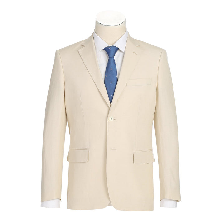 Slim Fit Checked Linen Suit 611-6 by Renoir