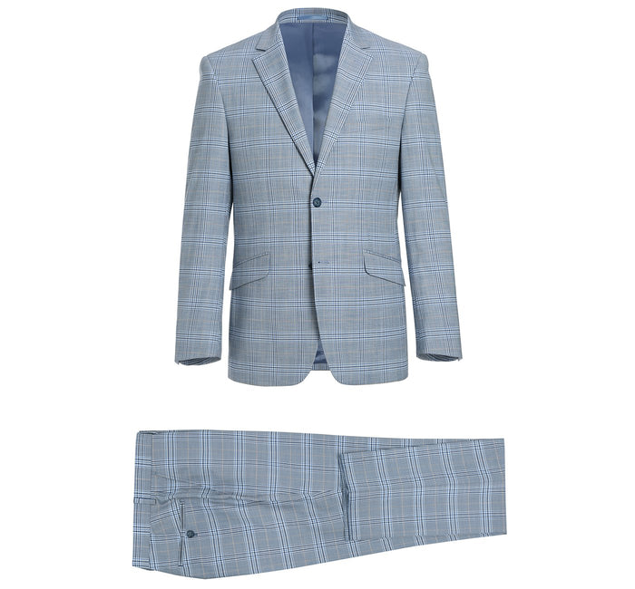 Slim Fit Stretch Windowpane Suit by Renoir