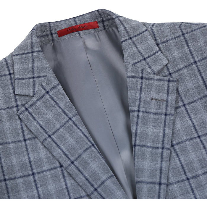 Men's Slim Fit Stretch Checked Suit by Renoir