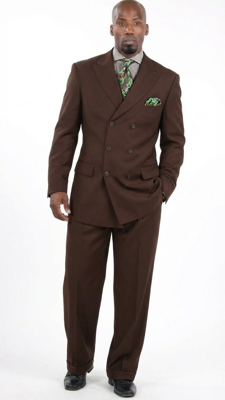 brown dress pants outfit men Men’s 6 on 3 Style Double Breasted Suit with Wide Leg Pleated Pants, Classic Formal 2 Piece Suit Set Off White / 50 Long Jacket+44 Waist plenty of pockets SHEIN LUNE Women's Elegant us-size-12-5 Size:6-7Y (28)