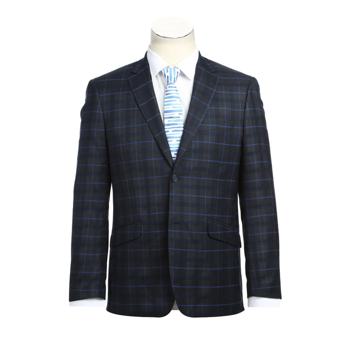 Men's Checked Classic Fit Suit by Renoir