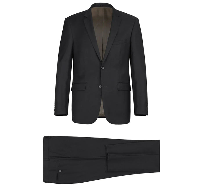 Bevagna Black Wool 2 Piece Suit Regular Fit