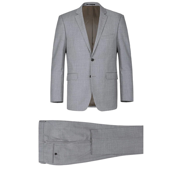 Bevagna Light Gray Wool Pick Stitched Suit
