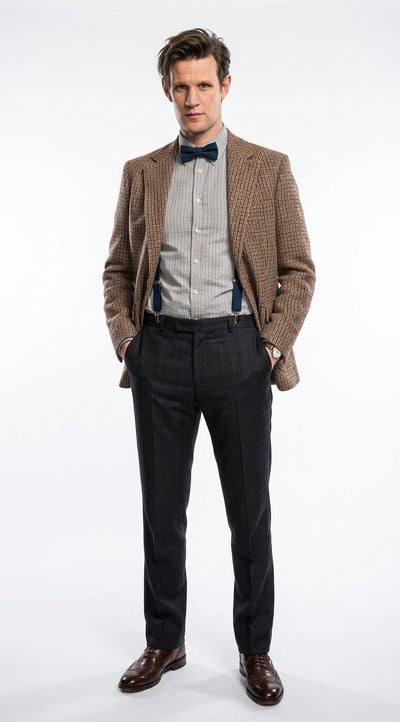 Men’s Brown Tweed Blazer Matt Smith Inspired Jacket – Classic Vintage Style Casual Formal Blazer, Smart Office Party Wear