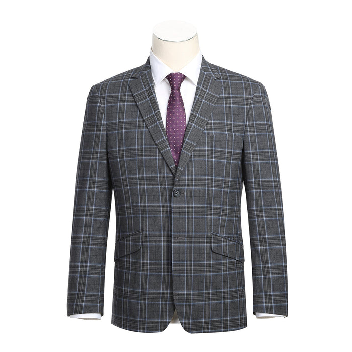 Men's Slim Fit Checked Suit by Renoir