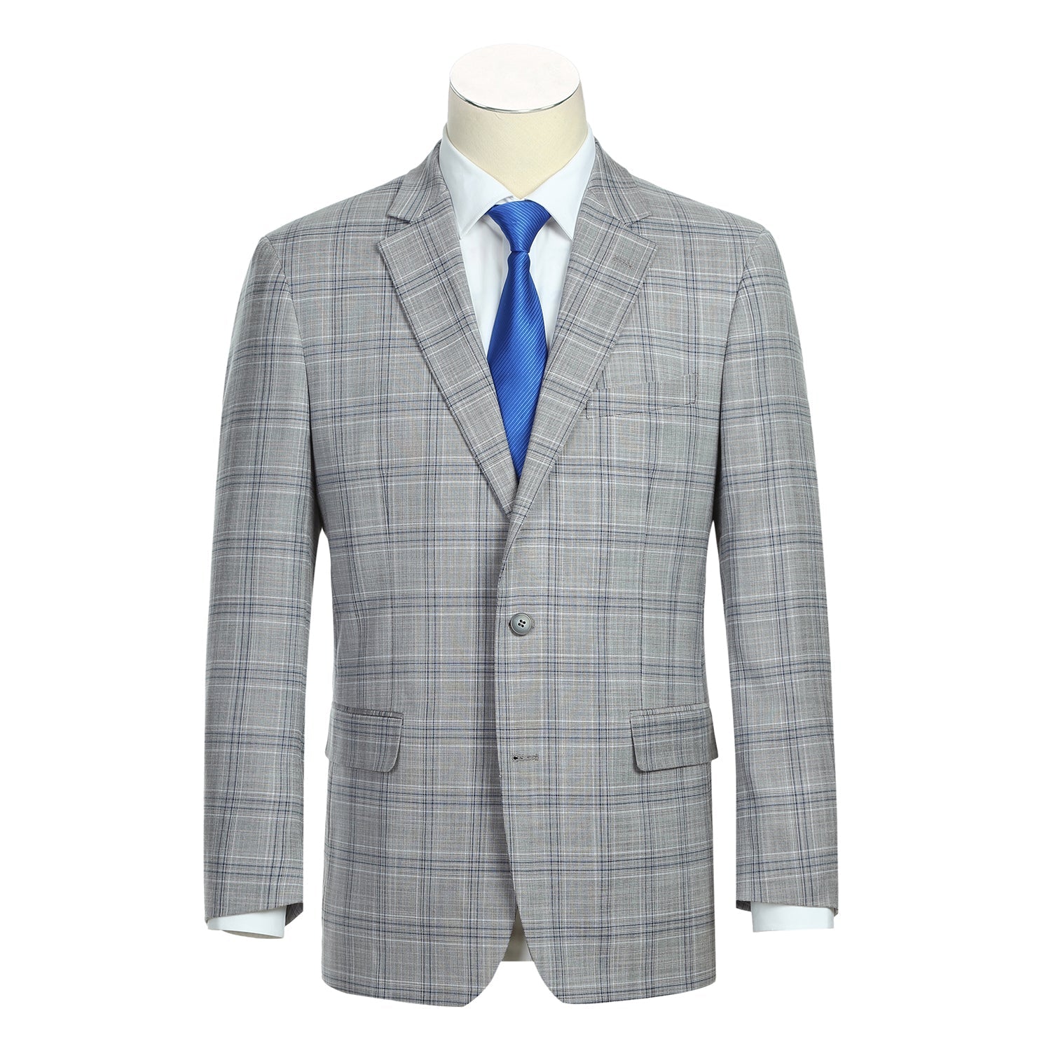 Men's Classic Fit Checked Suit by Renoir