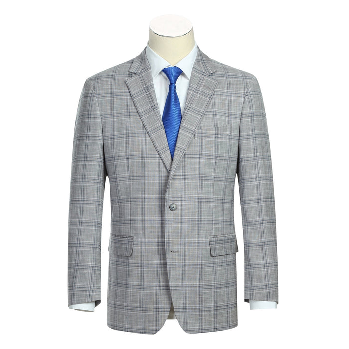 Men's Classic Fit Checked Suit by Renoir