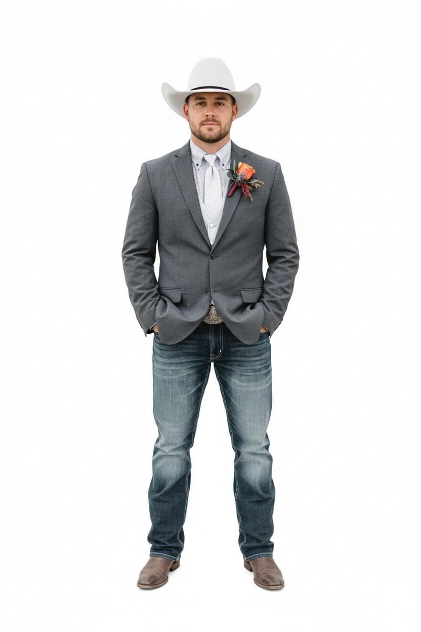 Men’s Western Classic Gray Cowboy Blazer