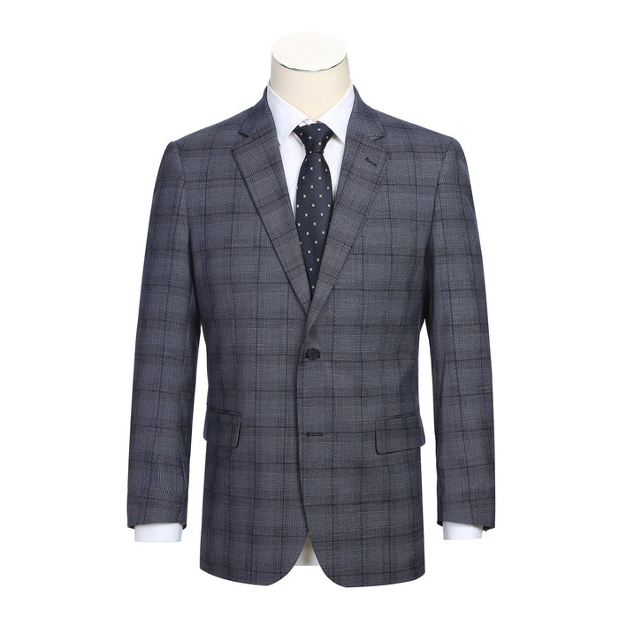 Men's Classic Fit Checked Suit by Renoir