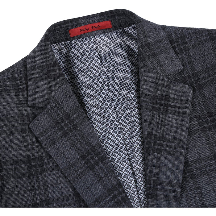 294-15 Men's Slim Fit Checked Suit by Renoir