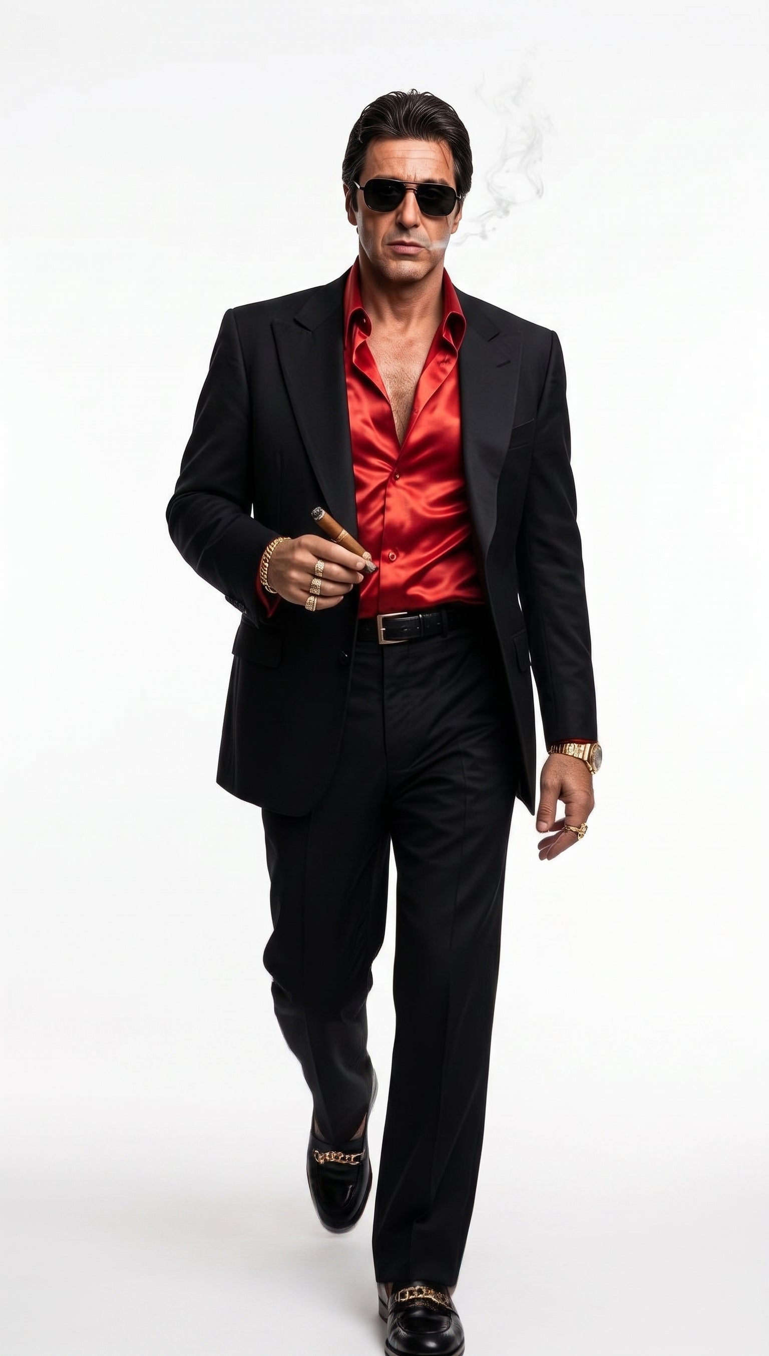red black formal dress men Tony Montana's Blazer with Sateen Shirt – Men's Black OUTLET_women