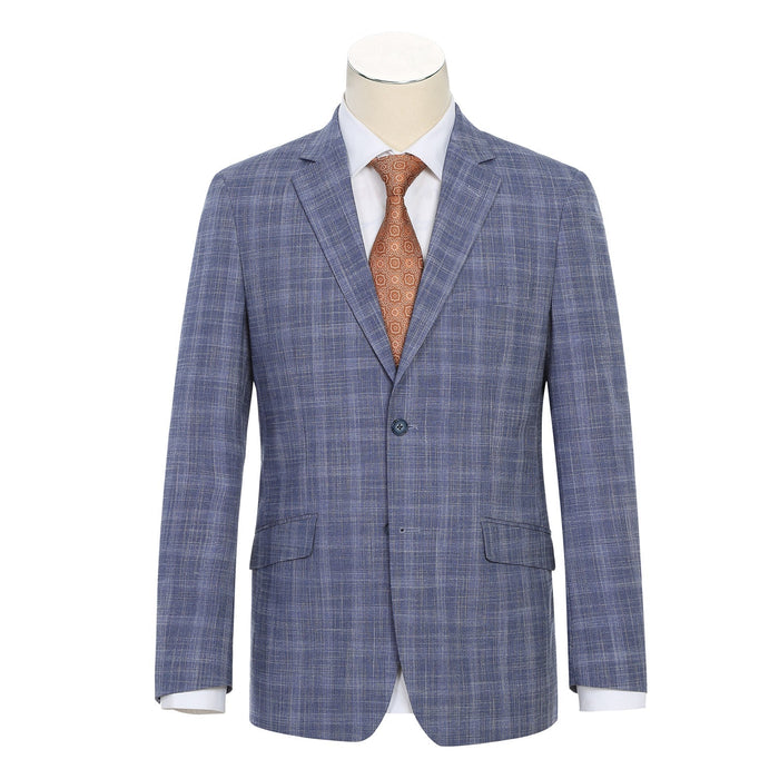 Men's Slim Fit Checked Suit by Renoir