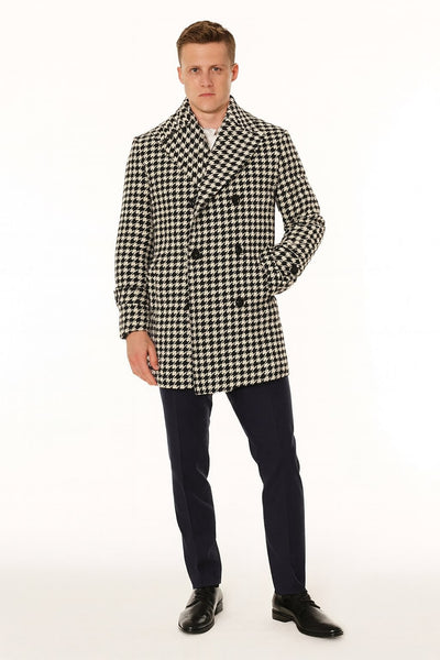 Men’s Houndstooth Double-Breasted Overcoats