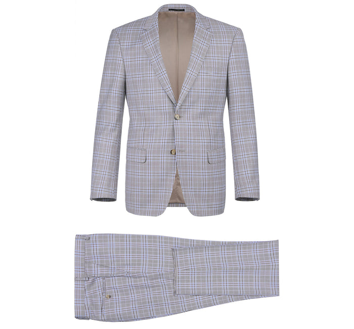 Men's Slim Fit 2-Piece Check Suit Renoir