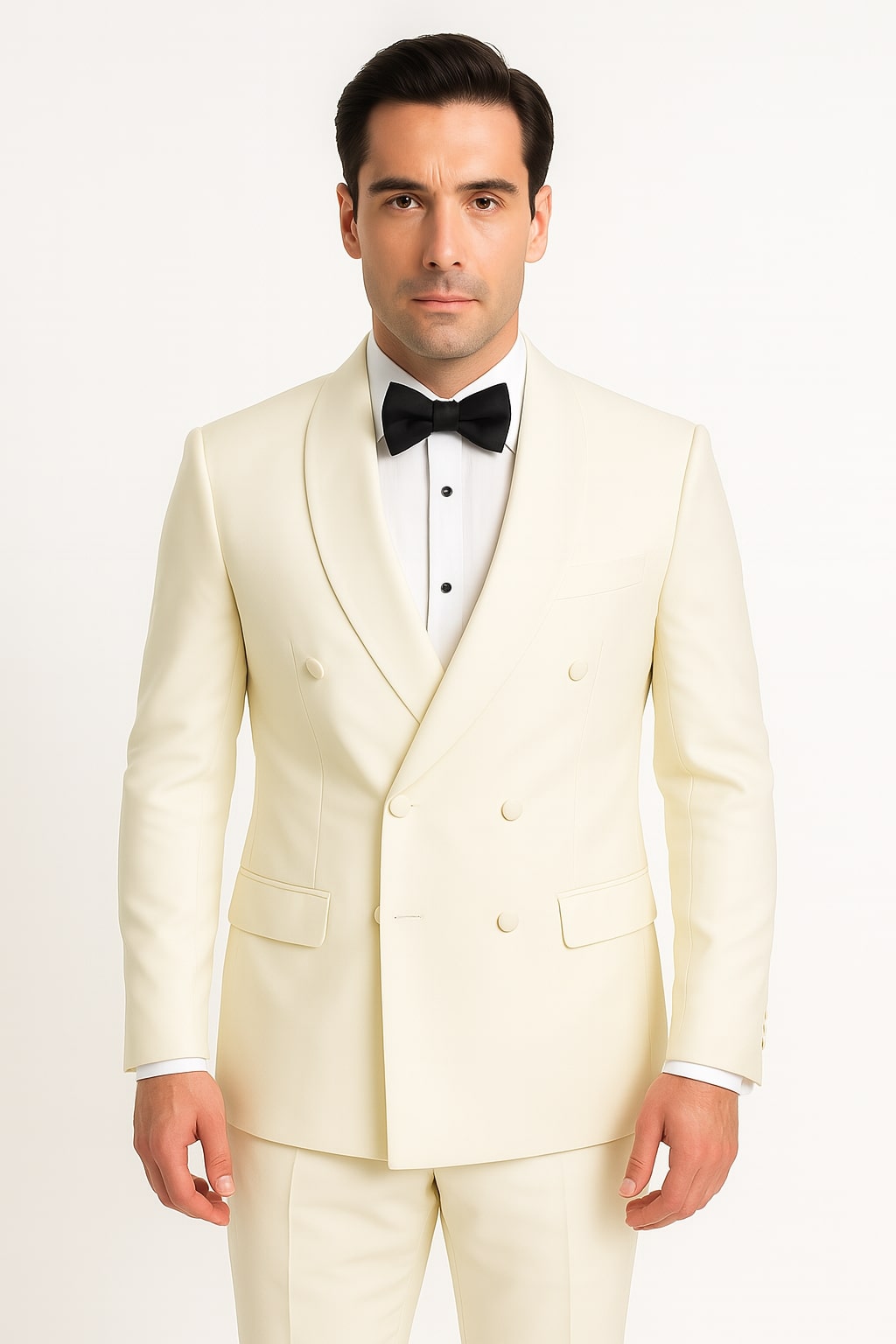 Off-White Double Breasted Shawl Tuxedo Jacket