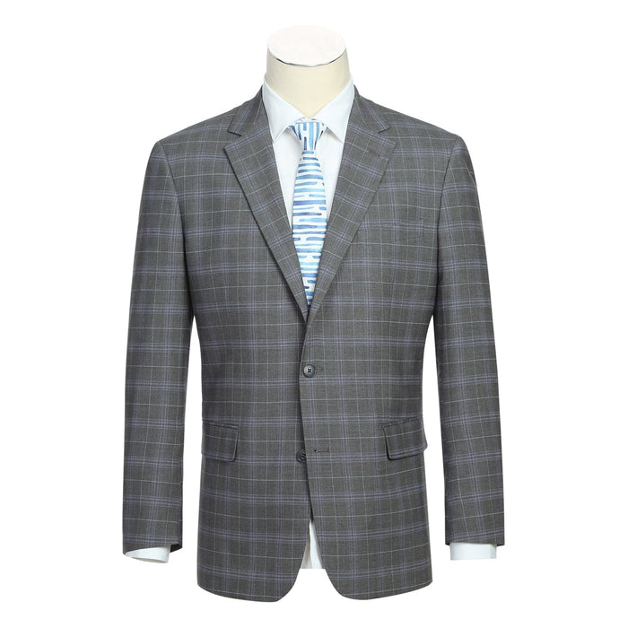 Men's Classic Fit Checked Suit by Renoir