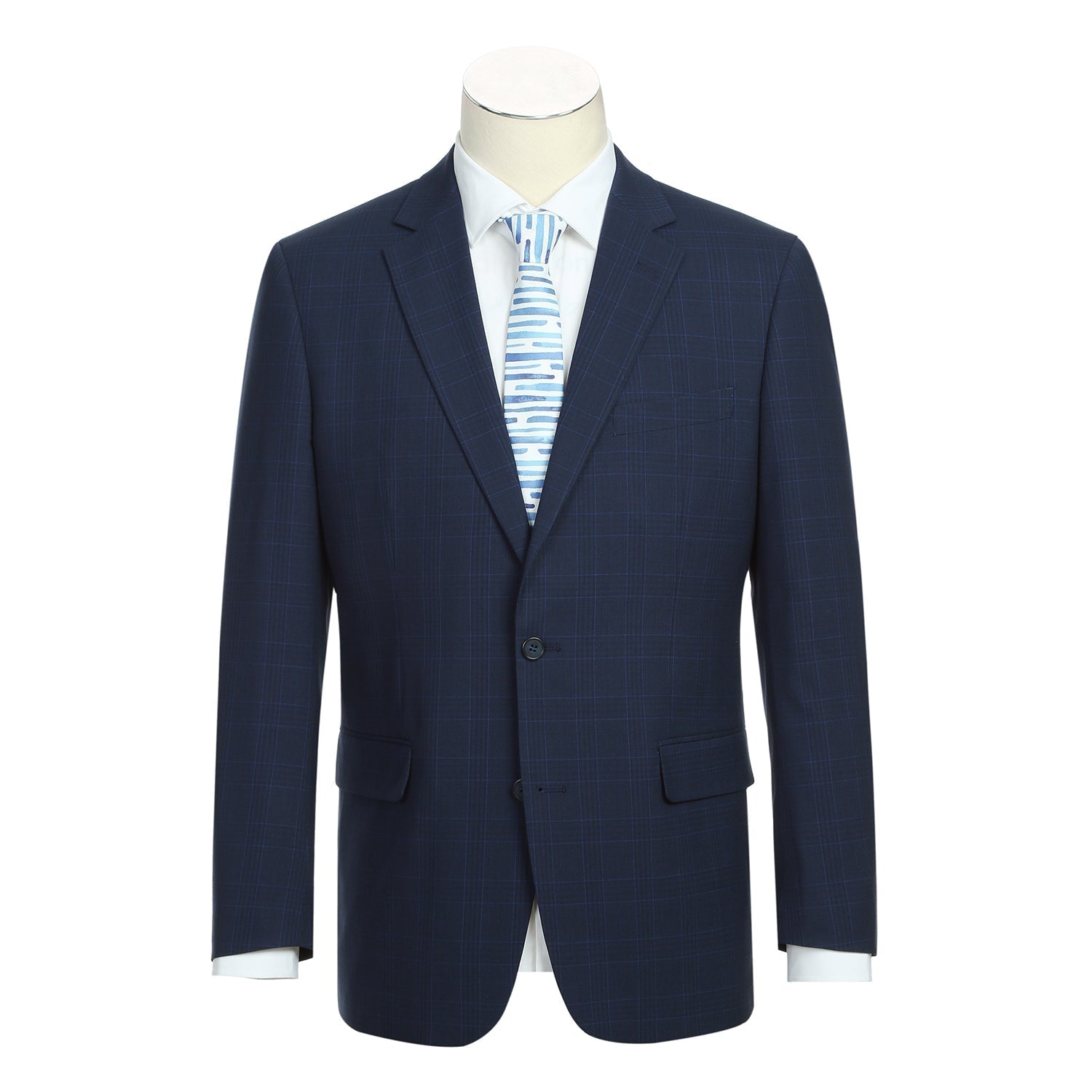 Men's Checked Classic Fit Suit by Renoir