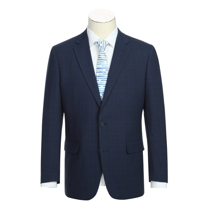 Men's Checked Classic Fit Suit by Renoir