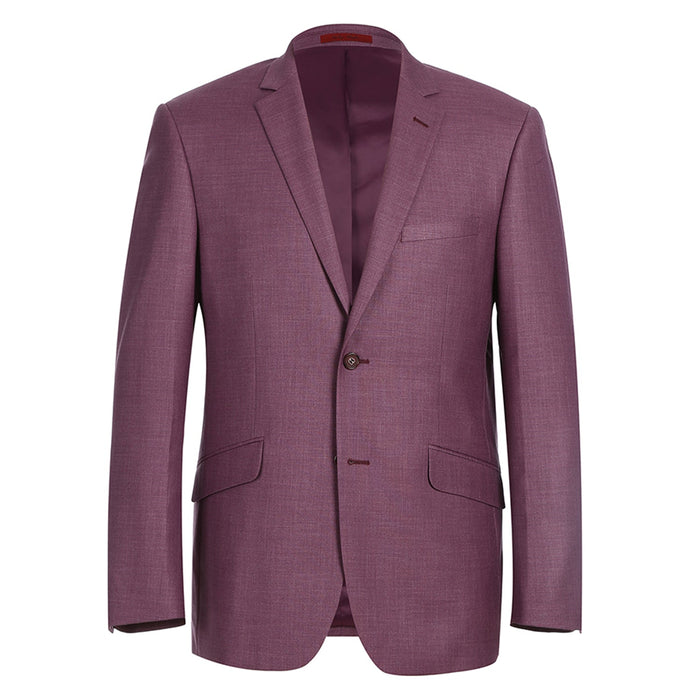 Men's Slim Fit Berry Suit with Notch Lapel