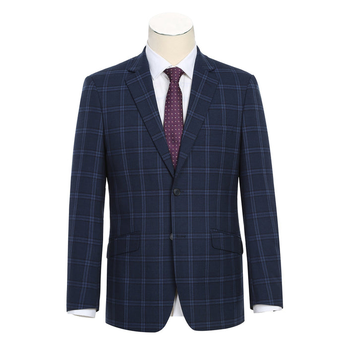 Men's Slim Fit Checked Suit 293-22 by Renoir