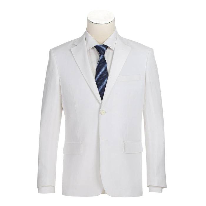 611-2 Men's Slim Fit Checked Linen Suit