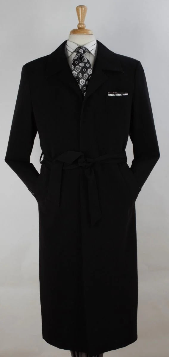 John Knight Men's Full Length Length Top Coat Hidden Buttons