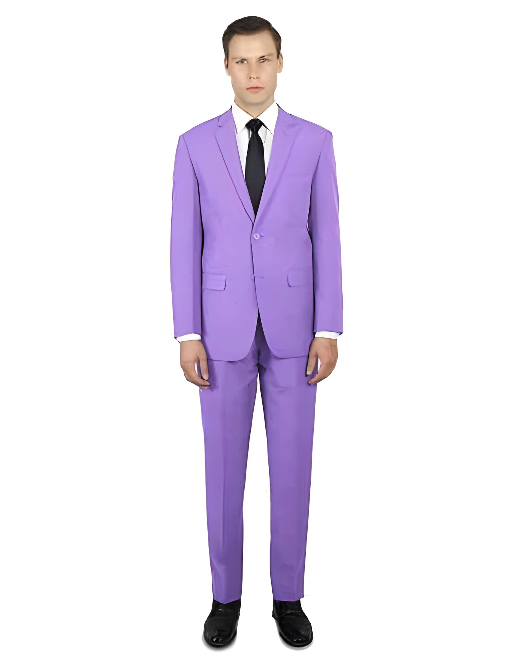 Slim Tux Black Lapel Regular Fit Suit Sky Blue/Turquoise