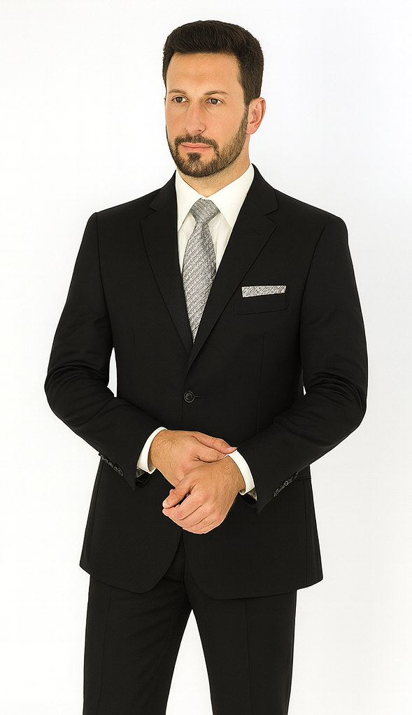 2 Button Black Tone/Tone affordable Cheap Priced Business Suits Clearance Sale online sale