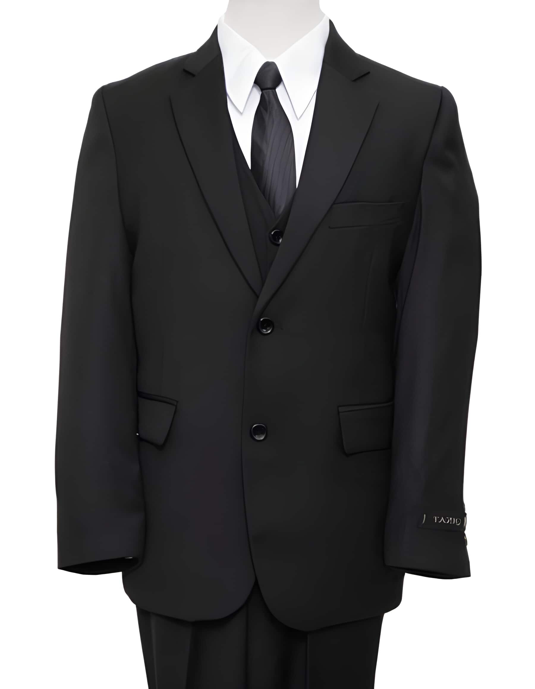 2 Button Husky Cut Boy Suit Style 3 ~ Three Funeral Attire - Funeral Outfit - Funeral Clothes All Solid Outfit Black Funeral Suit Toddler Suits for Weddings