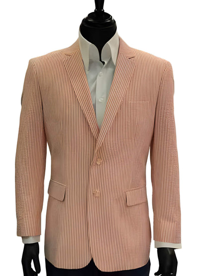 2 Button Orange Seersucker Blazer