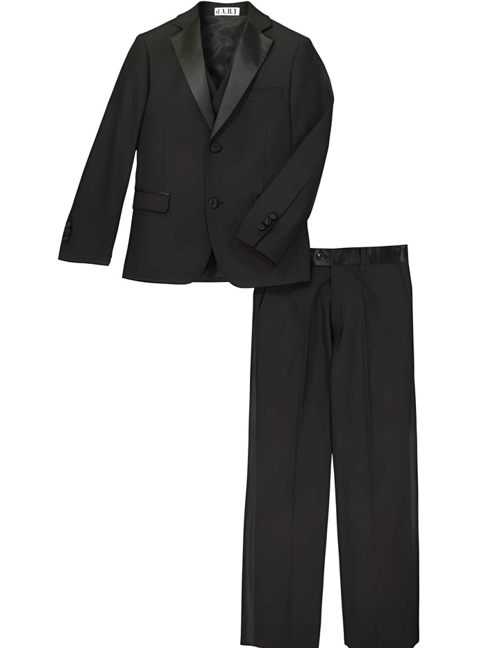 2 Button  Prom ~ Wedding Groomsmen Tuxedo Black Suit