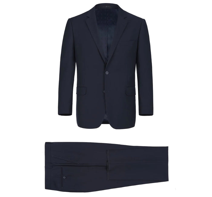 Classic 2 Piece Suit, 2 Buttons, Regular Fit, Dark Navy
