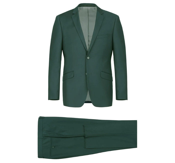 Classic 2 Piece Green Suit with 2 Buttons
