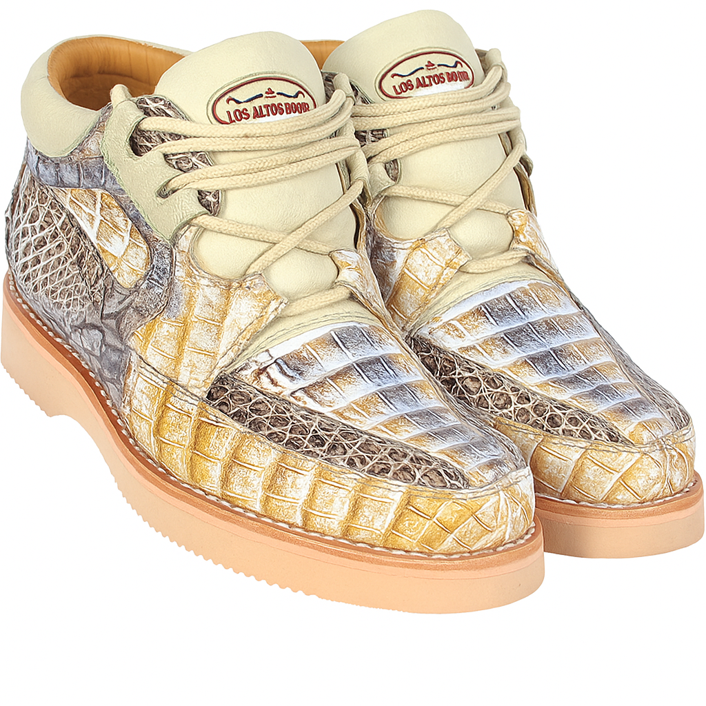 Los Altos Crocodile Shoes - Natural Genuine All-Over