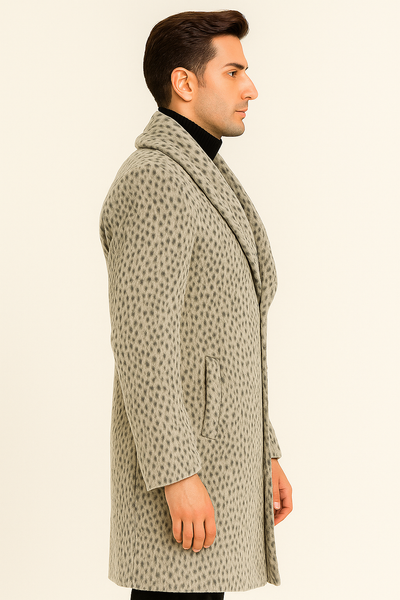 1920s Gangster Leopard Faux Fur Overcoat