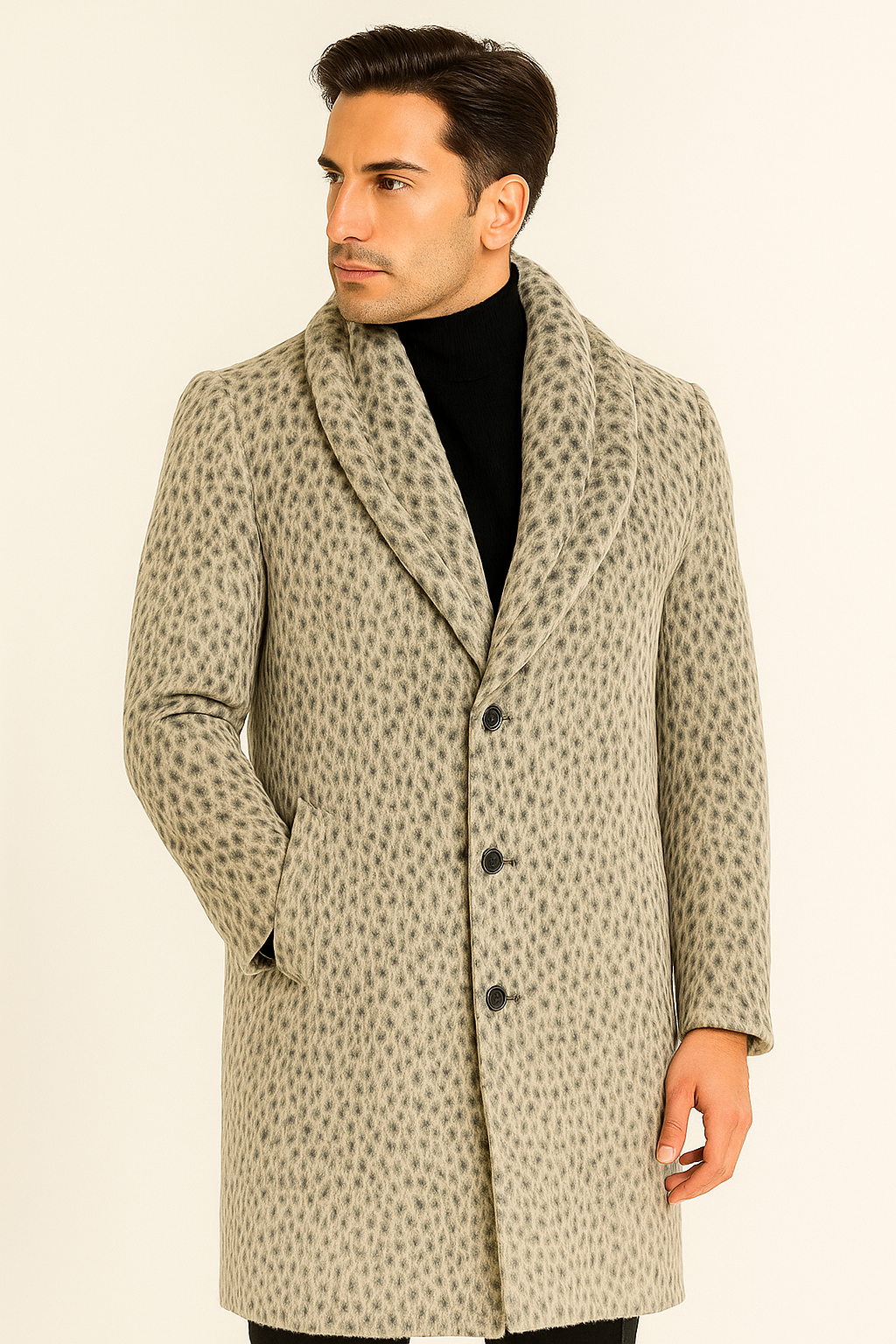 1920s Gangster Leopard Faux Fur Overcoat