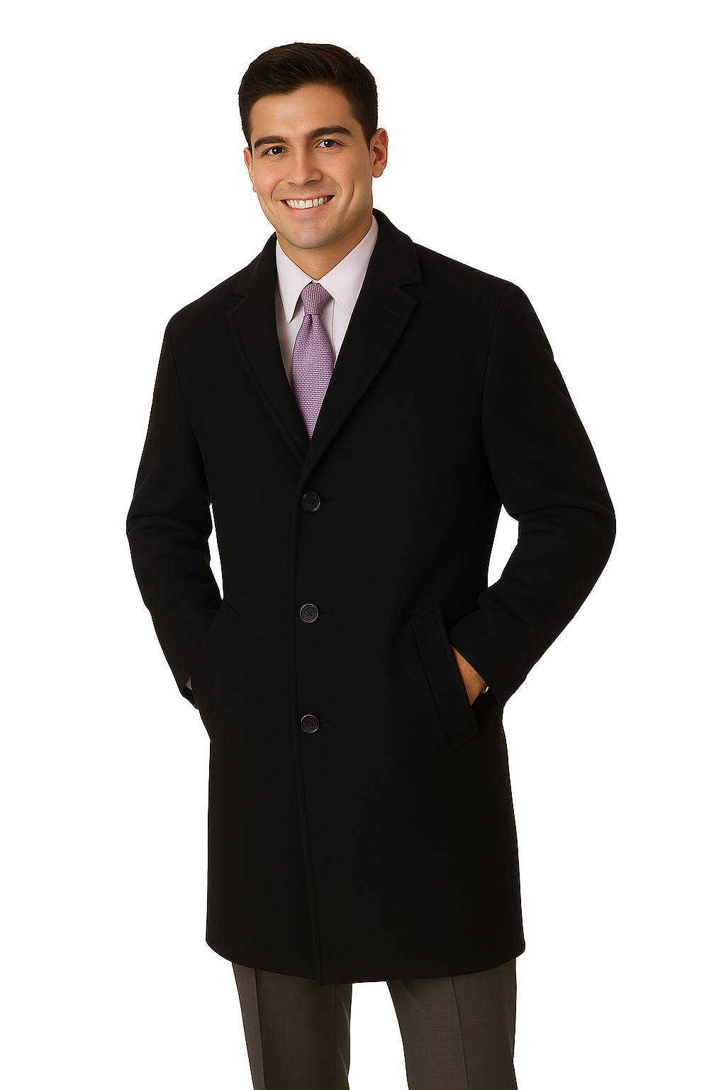 Men’s Heavy Wool Overcoat Full Length Topcoat