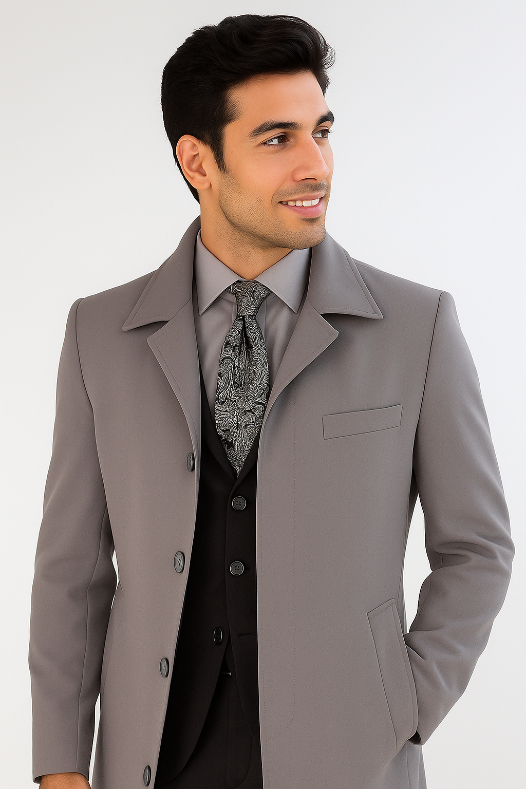 Men's Classic Full Length Overcoat