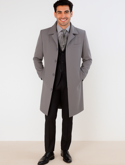 Men's Classic Full Length Overcoat