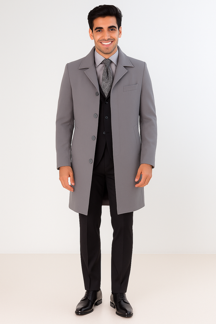 Men's Classic Full Length Overcoat