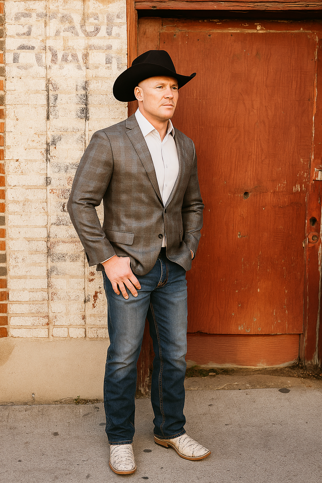Plaid Cowboy Blazer for Men – Western Style with Rustic Elegance