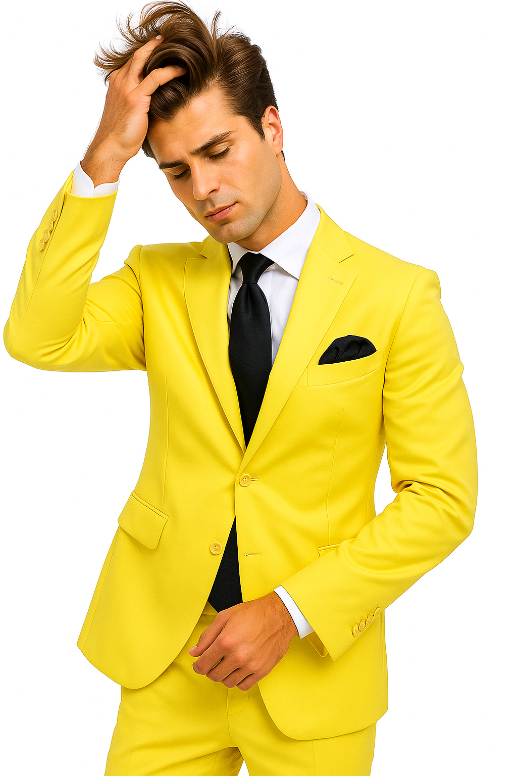 Mix and Match Suits Men's Two Button Yellow Suit Separate Any Size Jacket & Pants