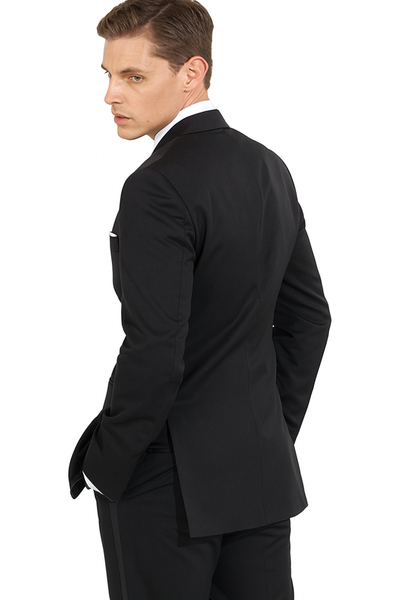 Tiglio Black Wool 2-Button Tuxedo Set