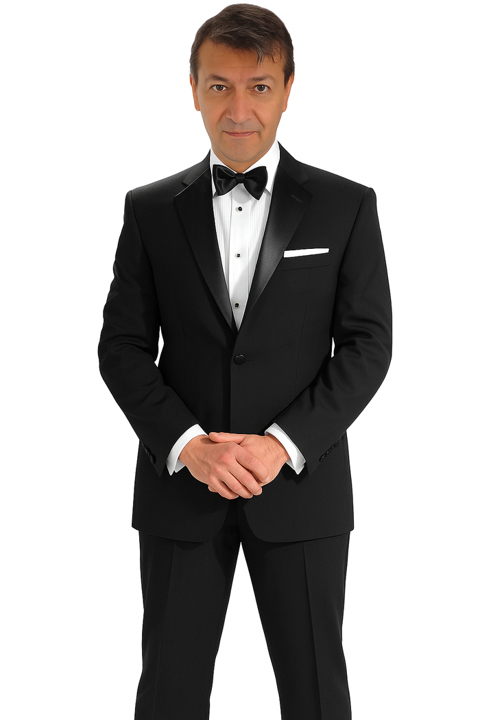 Tiglio 140s Wool 1-Button Tuxedo Black
