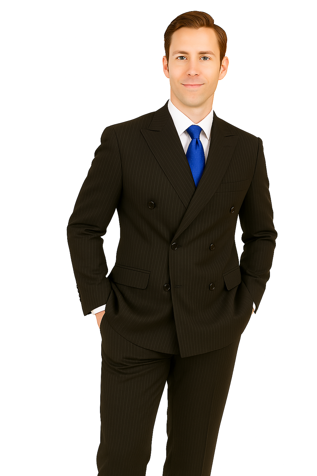 Giorgio Fiorelli Black Stripe Double-Breast Suit