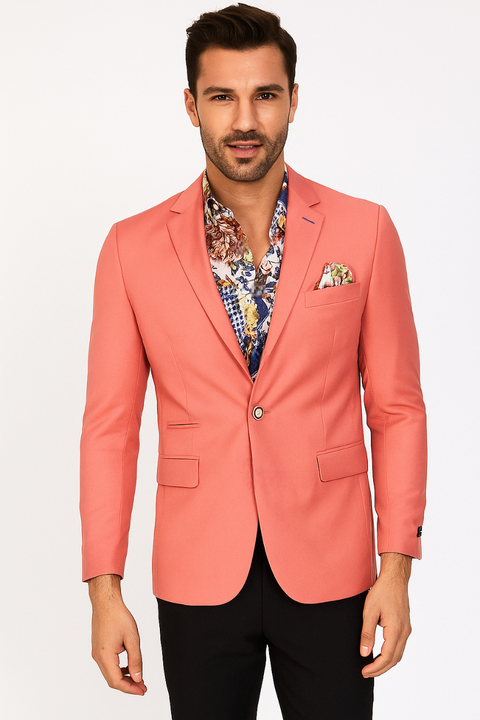 Coral Slim Fit Sport Coat