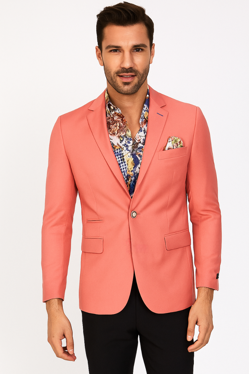 Coral Slim Fit Sport Coat