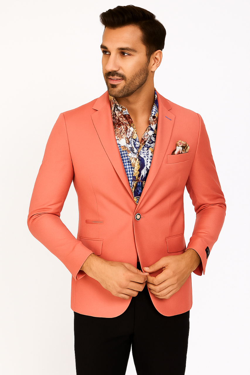 Coral Slim Fit Sport Coat