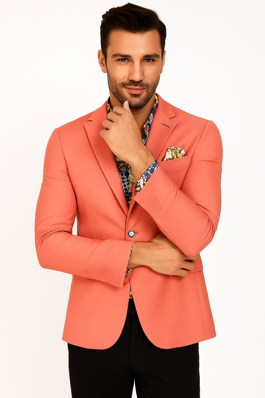 Coral Slim Fit Sport Coat
