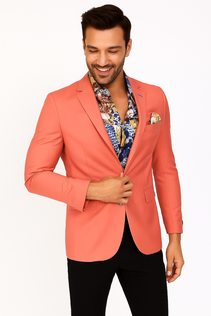 Coral Slim Fit Sport Coat